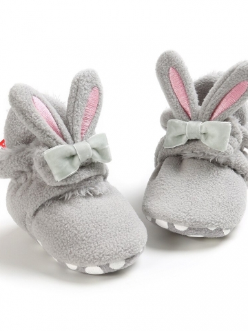 Booties Baby Socks Shoes Girl Winter Warm Cute Rabbit Ear Toddler Prewalkers Soft Anti-slip Infant Newborn Crib Crawl Shoes