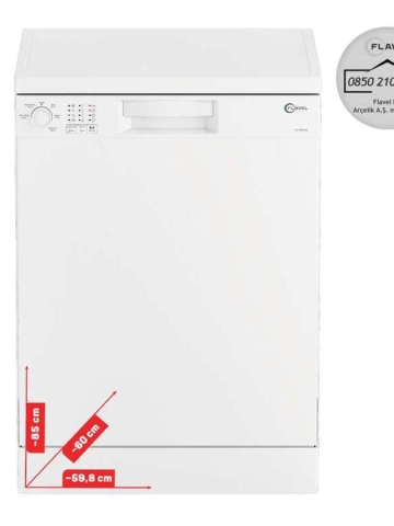 Flavel FLV5001 BM 5 Programlı Bulaşık Makinesi