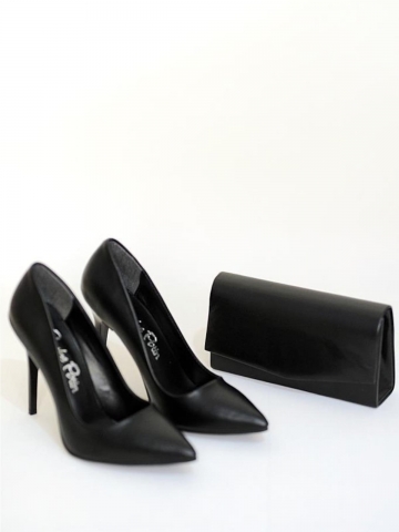 T1770-21 Pembe Potin Kadın Ayakkabı Çanta Takımı