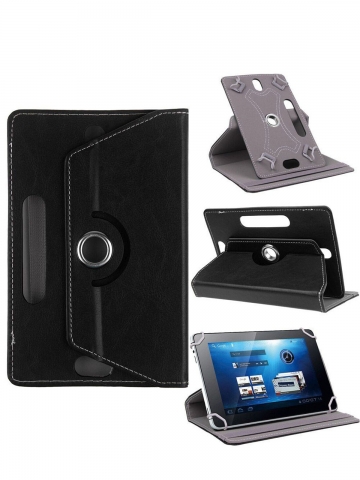 Siyah Casper S20 Tablet Kılıf Deri Standlı Dönerli Universal 10.1 Inç