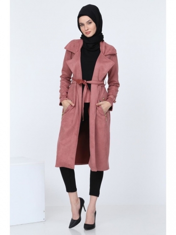 Deppoist Bel Kuşaklı Süet Kadın Pandesü Kap