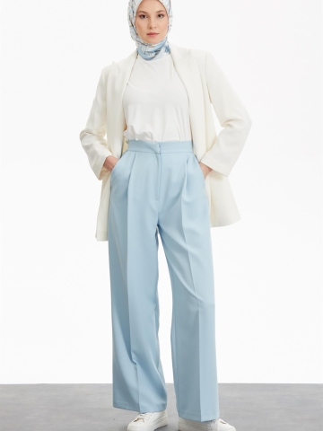 Bol Paça Basic Pantolon - Açık Mavi