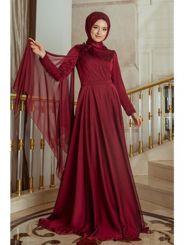 Pınar Şems Yaren Abiye Bordo