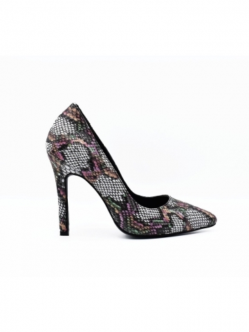 Renkli Yılan Desen Stiletto