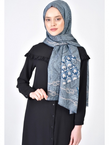 Lanjeron Kaftan Desenli Ipek Şal