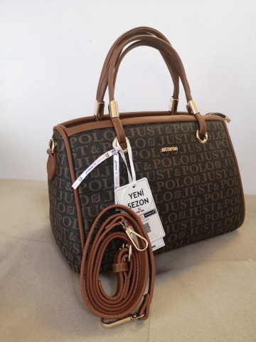 Just Polo 1738 Modern 2 Renkli 3 Bölmeli Kadın El ve Omuz Çantası